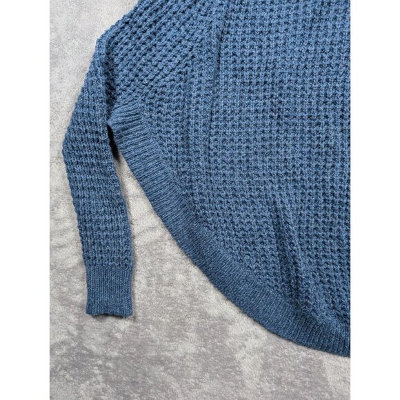 Lauren Ralph Lauren Sweater Womens Size Medium Blue Poncho Waffle Knit Pullover - Picture 5 of 12